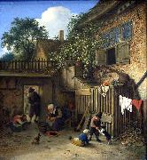 The cottage dooryard. Adriaen van ostade